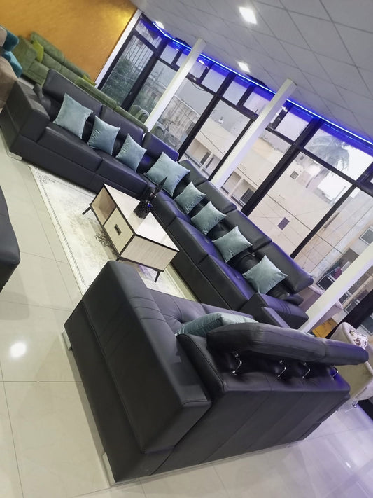 Salon angle similicuir