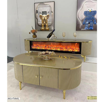Ensemble table cheminée