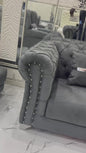 Salon 8 place velour gris