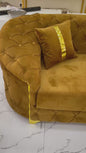 Salon 8 place capitonnage marron