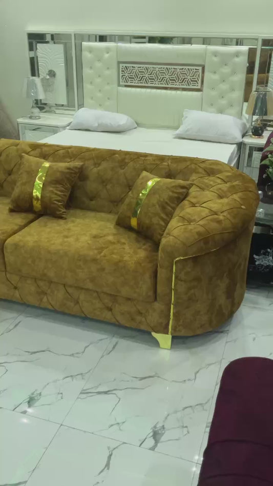 Salon 8 place marron capitonnage