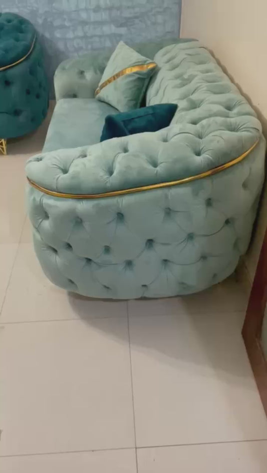 Salon 8 place velour vert